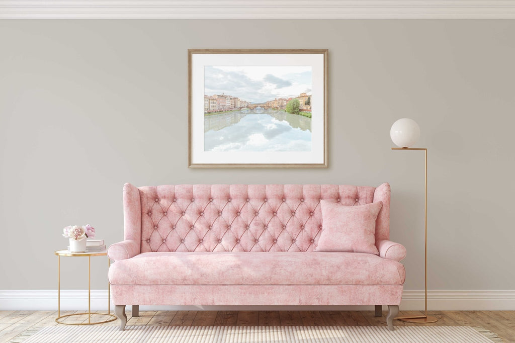 Florence Italy Travel Photography Prints, Tuscany Landscape, Arno River Reflection, Bridge, Firenze Cityscape, Wall Art, Home Decor - Artwork by Lili