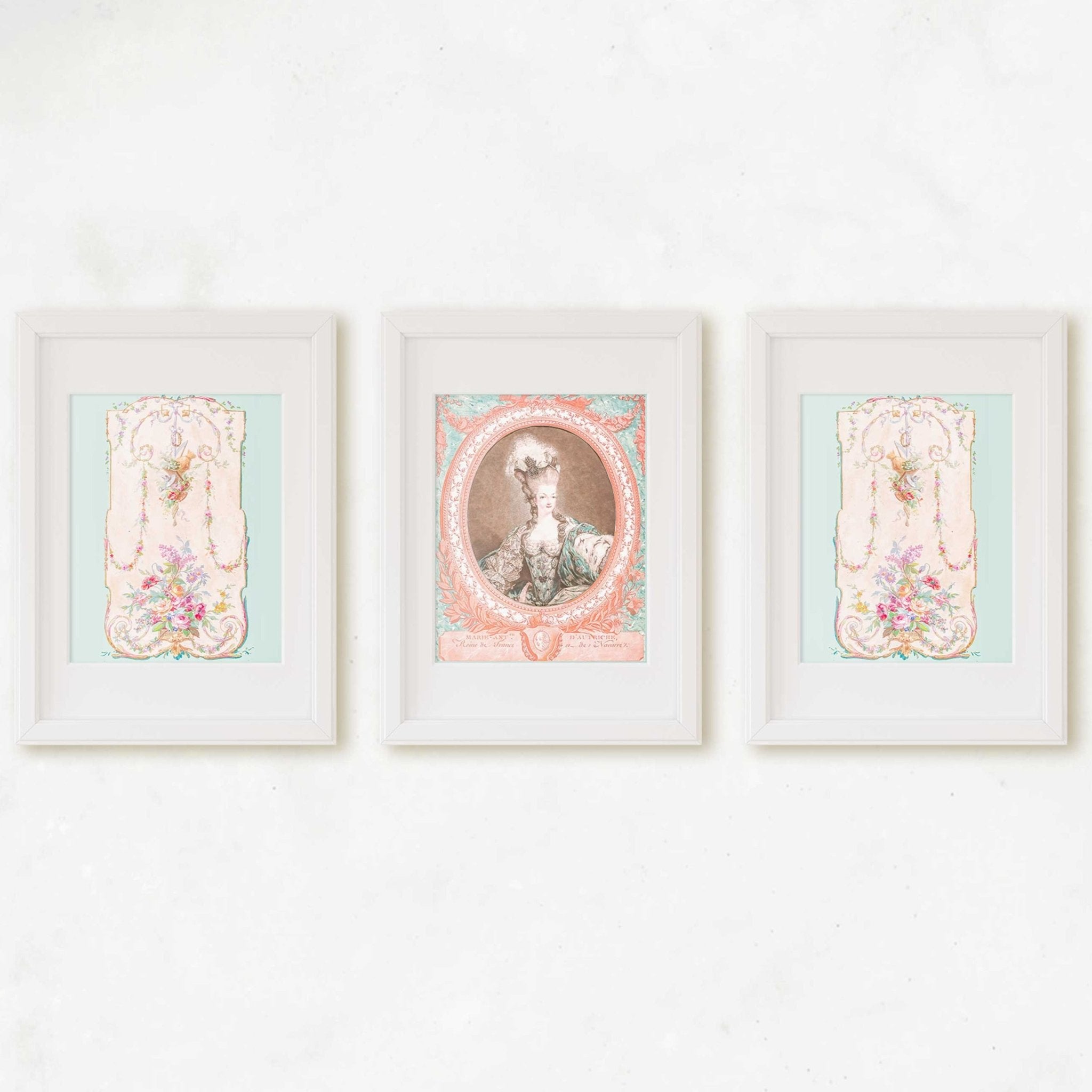 Marie Antoinette Portrait and French Designs Set of 3 Prints, European –  Artwork by Lili