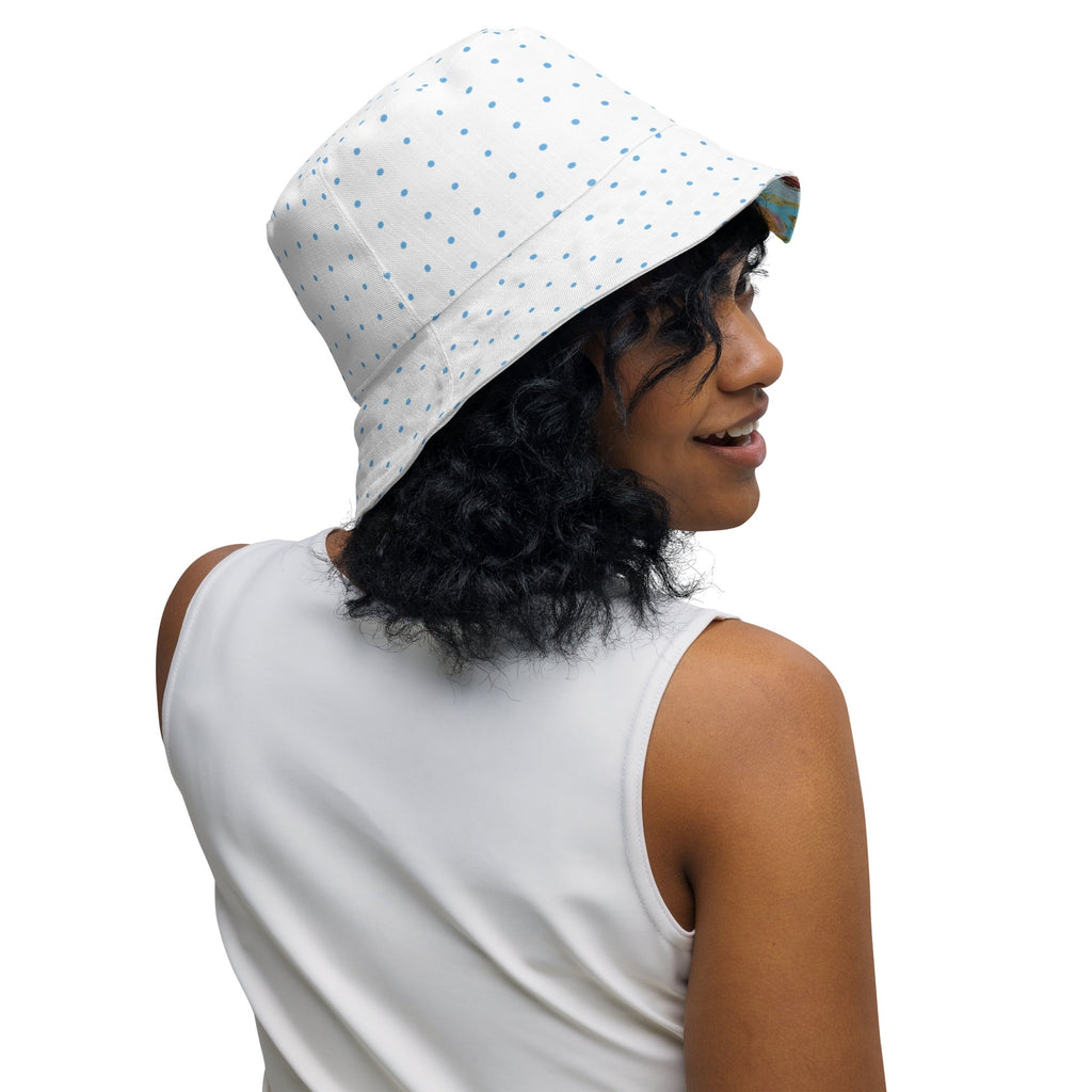 Marine Life & Polka Dots Unisex Reversible Bucket Hat - Artwork by Lili
