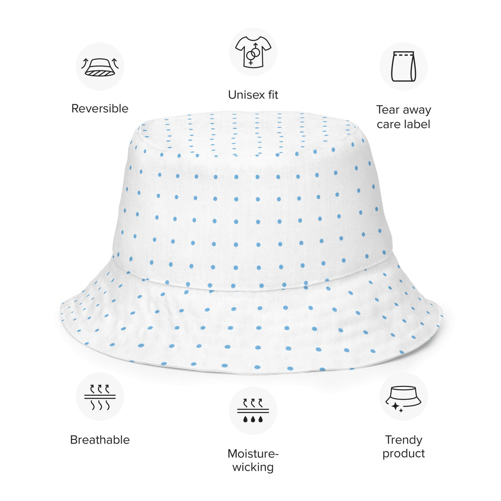 Marine Life & Polka Dots Unisex Reversible Bucket Hat - Artwork by Lili