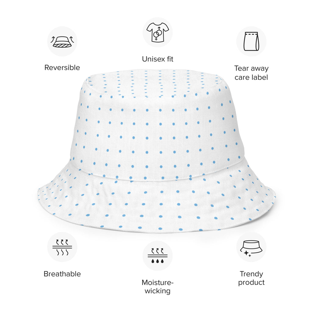 Marine Life & Polka Dots Unisex Reversible Bucket Hat - Artwork by Lili