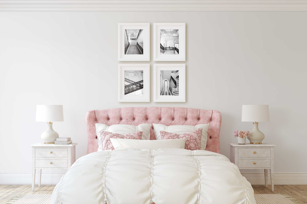 Paris B&W Museum Interior Set of 4 Prints, Parisian French Architecture Photography, France Europe Travel , Chic Home & Office Wall Art Decor - Artwork by Lili