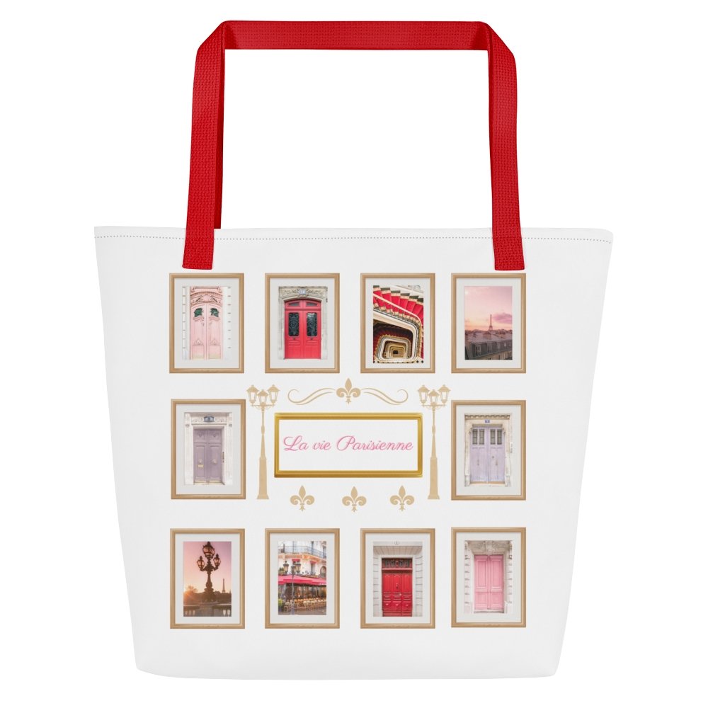 Paris La Vie Parisienne Tote Bag (Pink/Red/Lilac) - Artwork by Lili