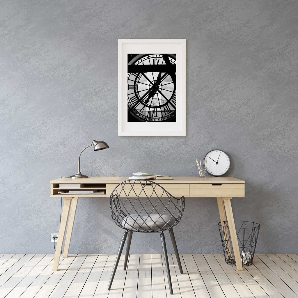 Paris Musee d'Orsay Seine View Cityscape Prints, France Architecture and Travel Photography, Black and White Home & Office Wall Art Prints - Artwork by Lili