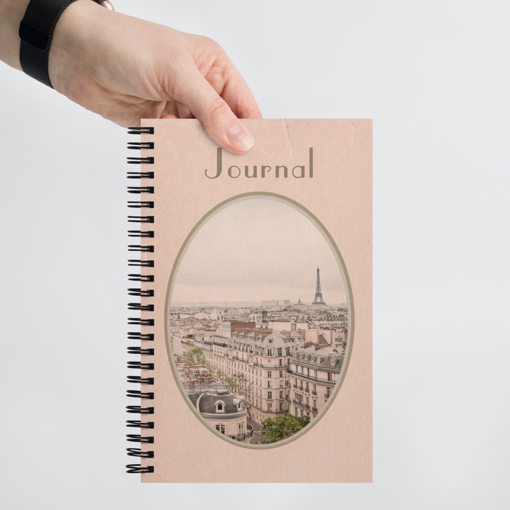 Paris Pink Vintage Design Spiral Journal/Notebook - Artwork by Lili
