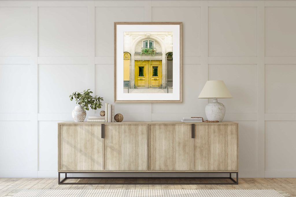 Paris Yellow Door Photography Print, Parisian Doors Architecture, France Travel Photography, Amarillo, Jaune, Chic Home & Office Wall Decor - Artwork by Lili