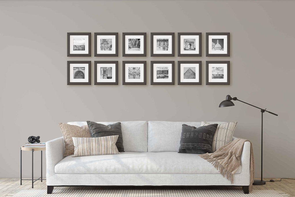 Parisian Cityscape Gallery Wall set of 12 Monochrome B&W Square 5x5 Prints, Affordable Wall Art, France Travel Photograpy, Gift for Traveler - Artwork by Lili