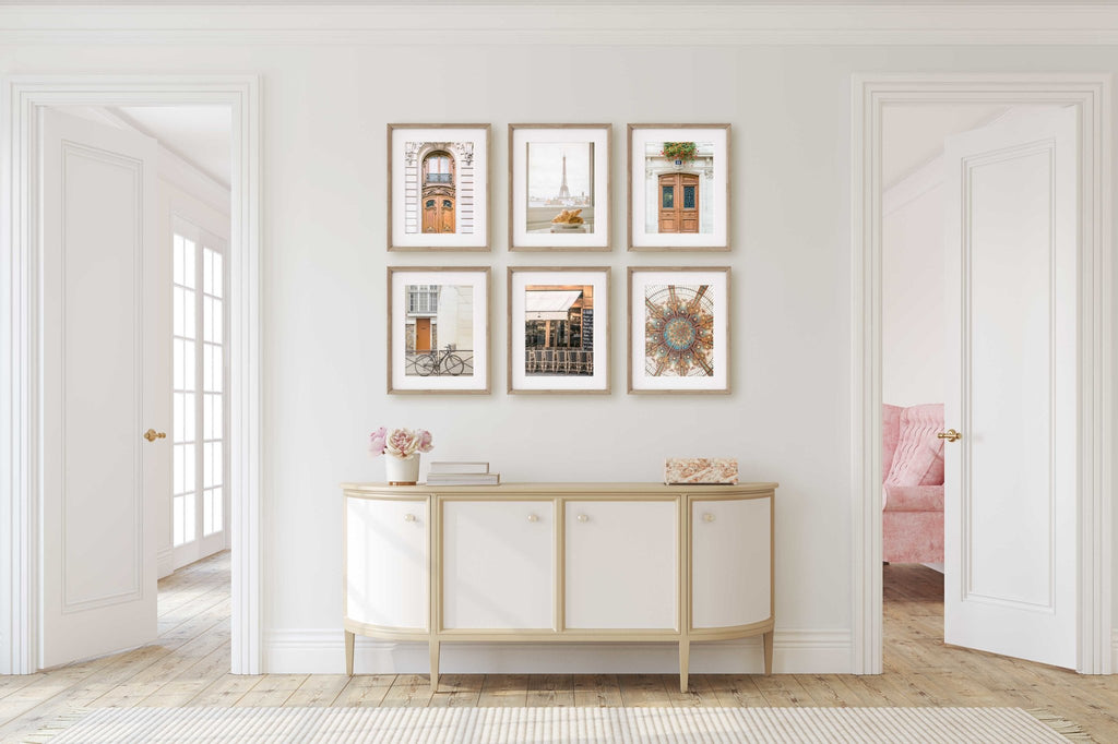 Parisian Cityscape Travel Photography Set of 6 Rectangular Prints, Elegant Warm Toned Motifs, France Europe Home & Office Wall Art Decor - Artwork by Lili