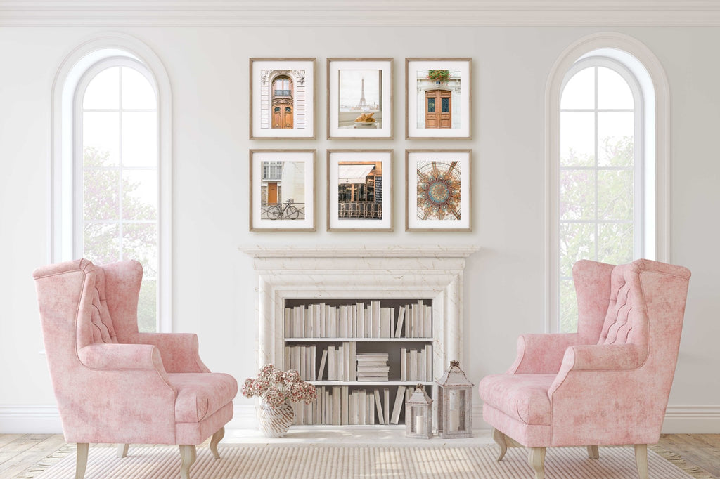 Parisian Cityscape Travel Photography Set of 6 Rectangular Prints, Elegant Warm Toned Motifs, France Europe Home & Office Wall Art Decor - Artwork by Lili