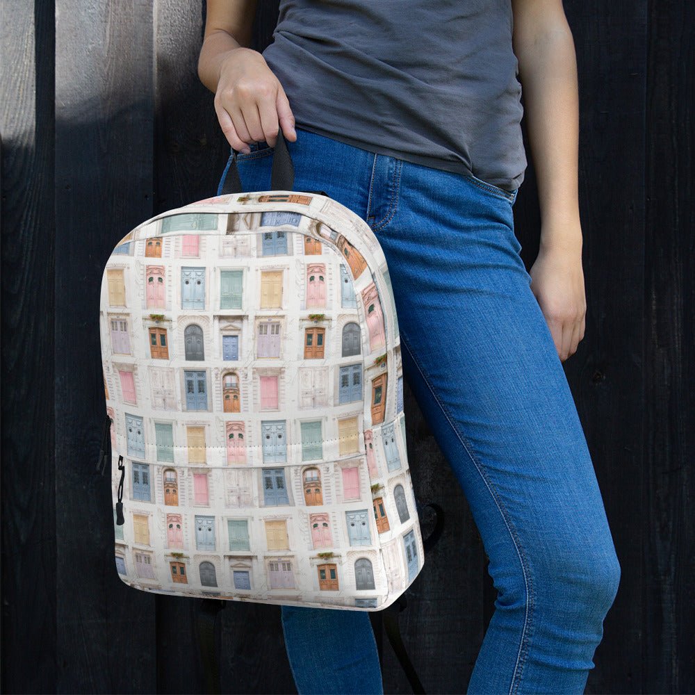 Pastel Parisian Doors Design Backpack - Artwork by Lili