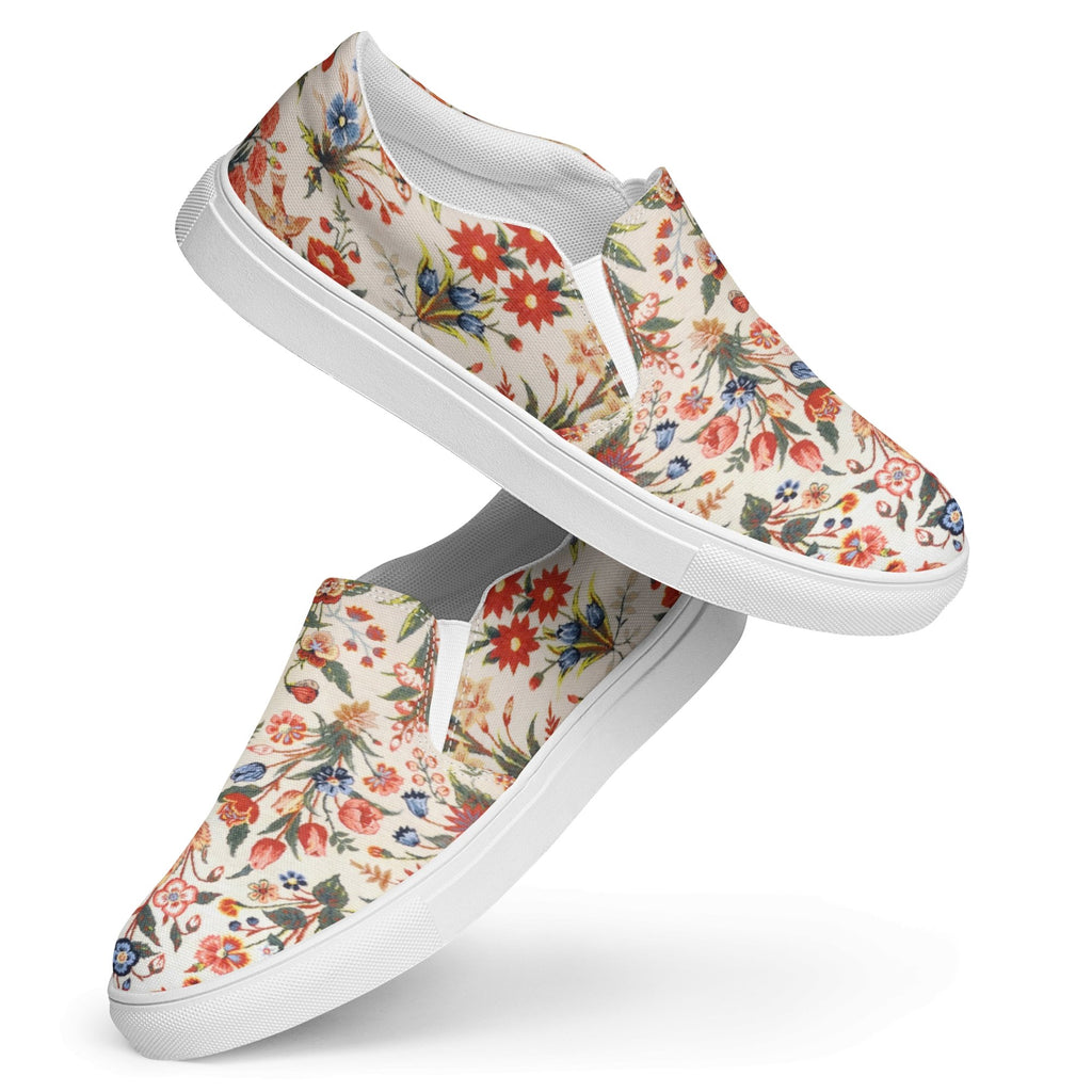 Persian Floral Motif Women’s Slip-on Canvas Shoes - Artwork by Lili