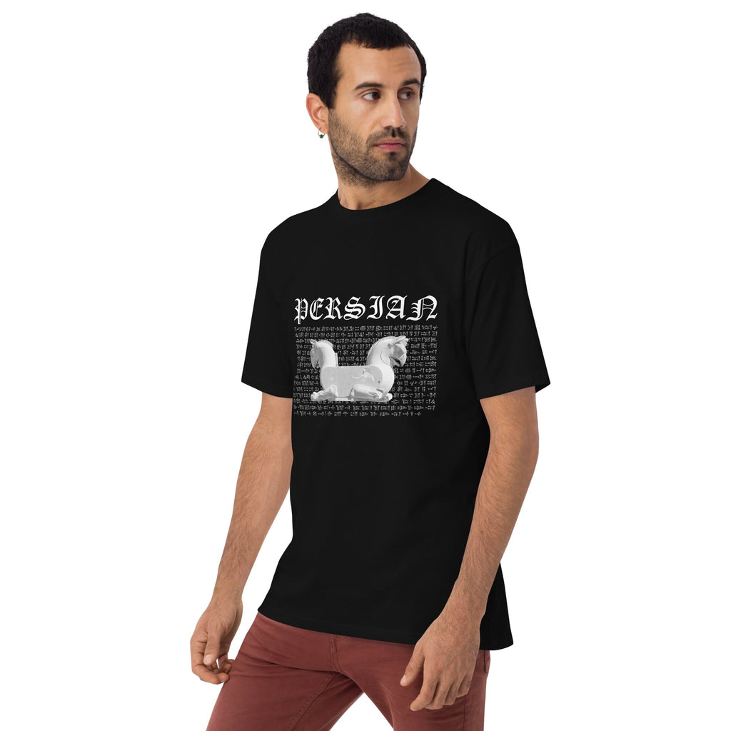 Persian Heritage Motifs Men’s Premium Heavyweight T-shirt - Artwork by Lili