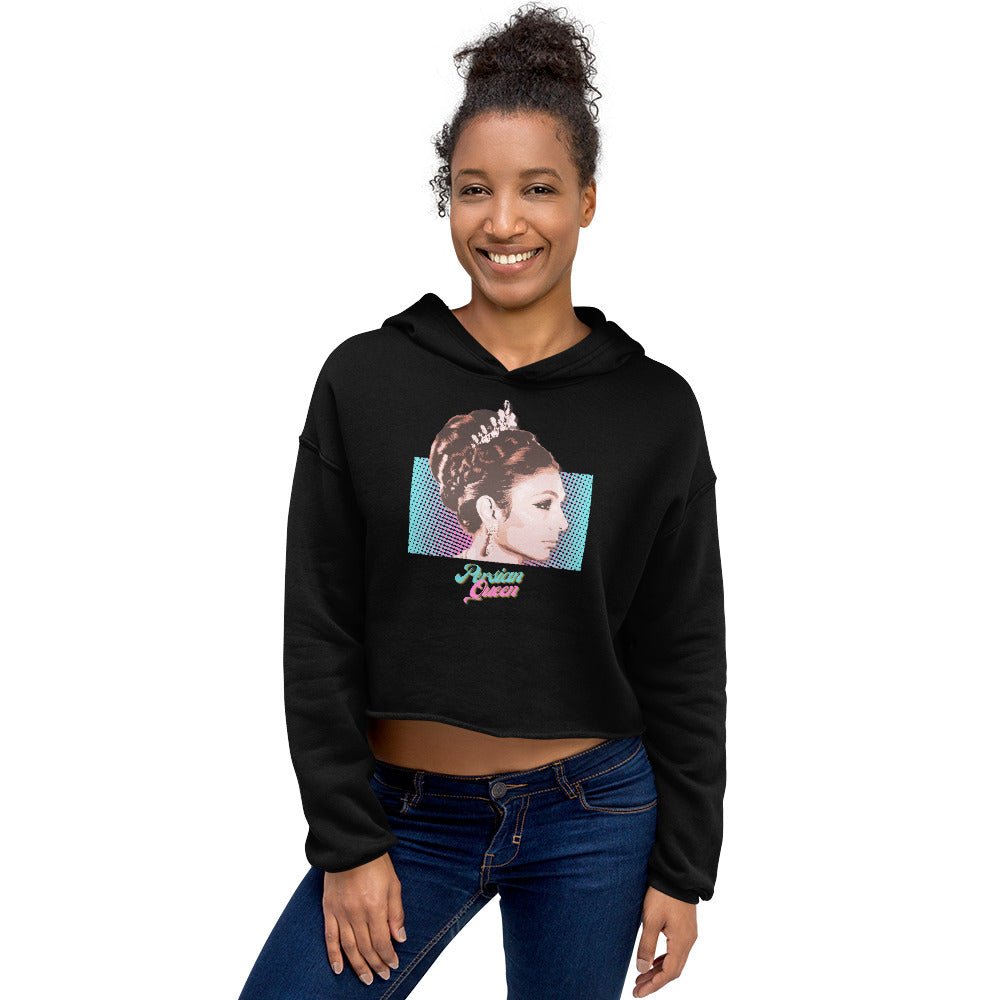 Persian Queen (Empress Farah of Iran) Crop Hoodie - Artwork by Lili