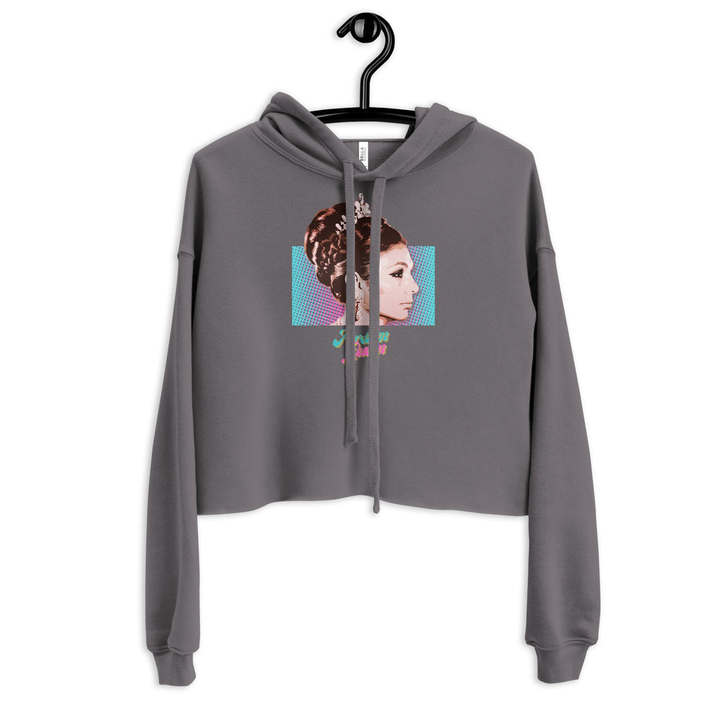 Persian Queen (Empress Farah of Iran) Crop Hoodie - Artwork by Lili