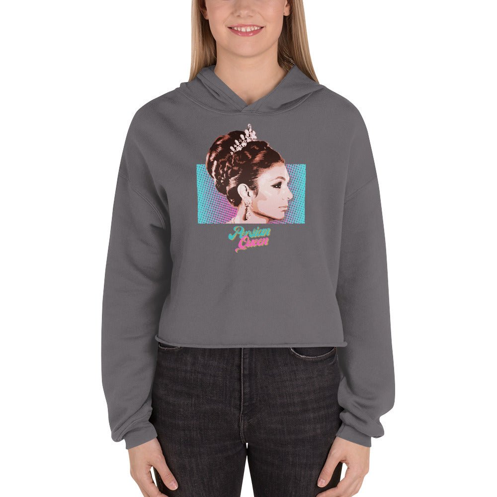 Persian Queen (Empress Farah of Iran) Crop Hoodie - Artwork by Lili