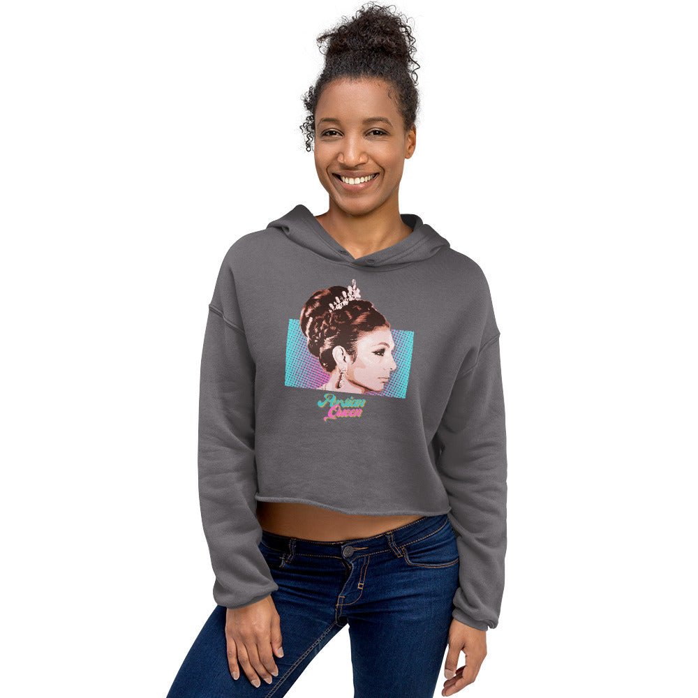 Persian Queen (Empress Farah of Iran) Crop Hoodie - Artwork by Lili