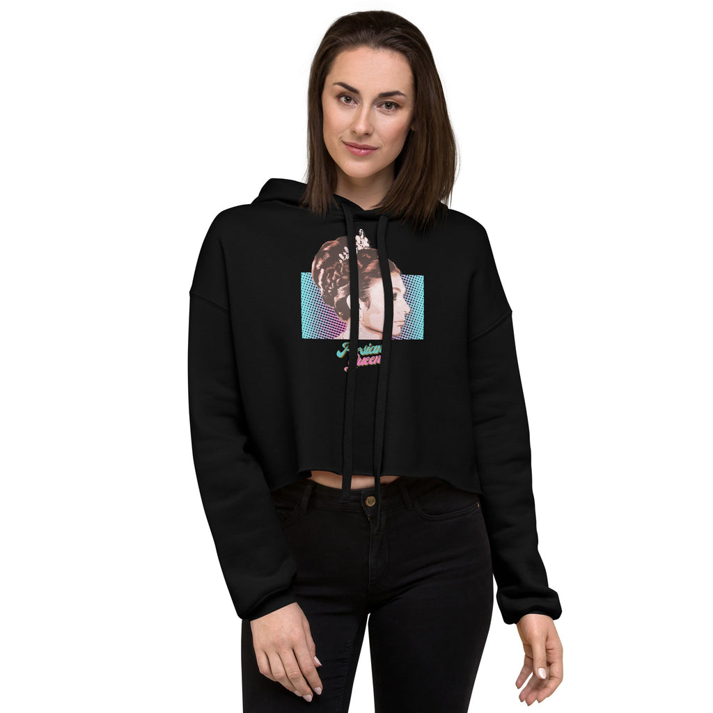 Persian Queen (Empress Farah of Iran) Crop Hoodie - Artwork by Lili