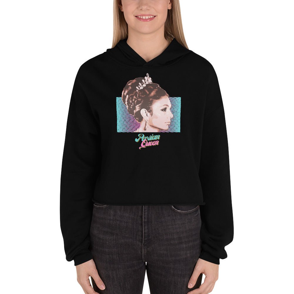 Persian Queen (Empress Farah of Iran) Crop Hoodie - Artwork by Lili