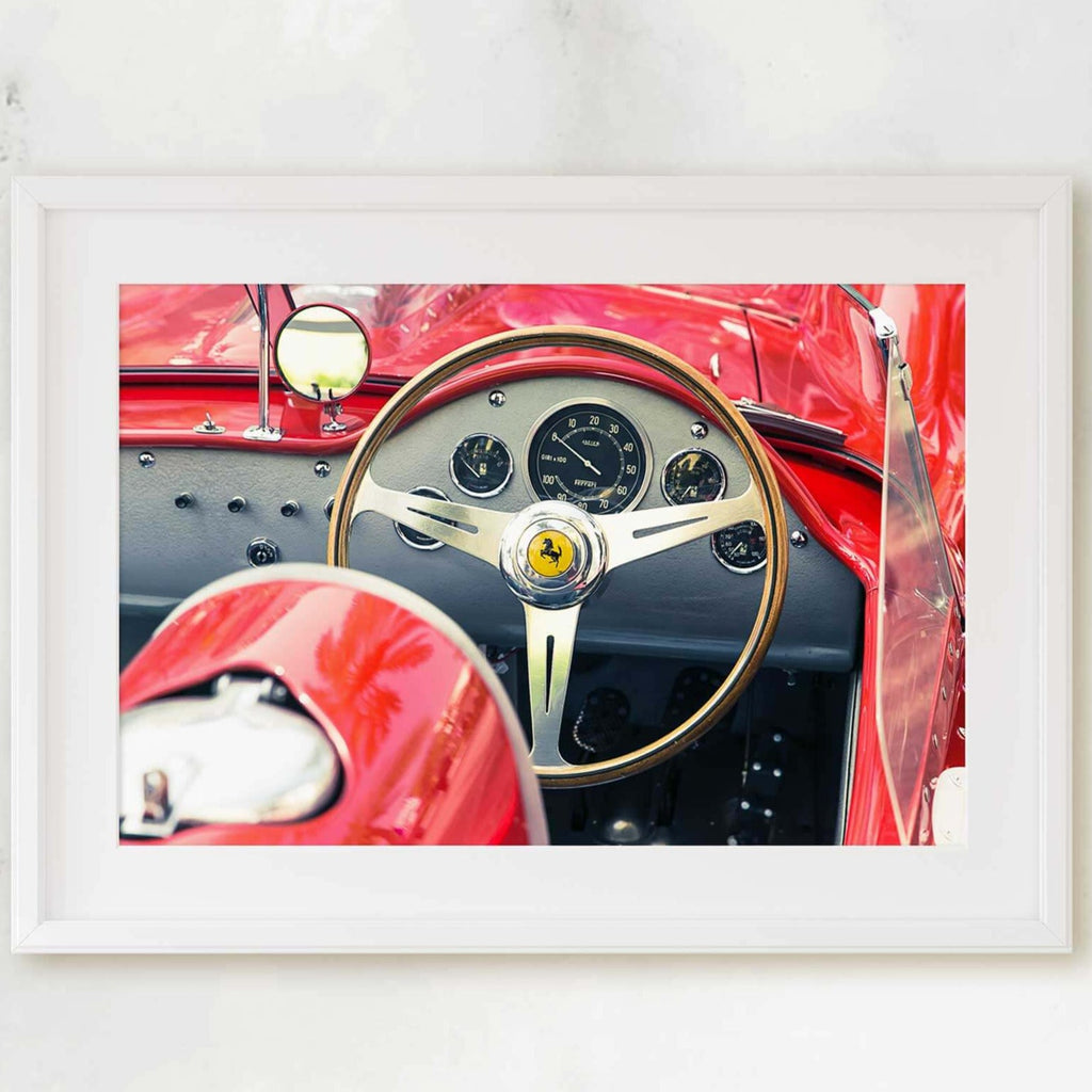 Red 1960 Ferrari 250TR Photography, Le Mans Winner, Italian Sportscar, Home & Office Wall Art Decor - Artwork by Lili