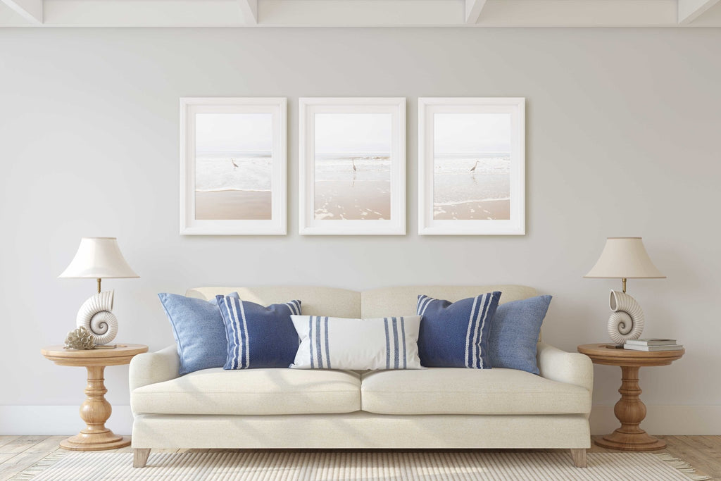 Santa Barbara Minimalist Beach Photography Set of 3 Prints, California Travel Natural Landscape Scenery, Home & Office Wall Art - Artwork by Lili