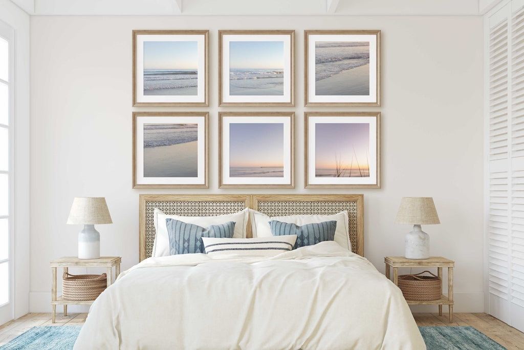 Santa Barbara Set of 6 Minimalist Square Prints, California Travel Photography, Pacific Ocean Beach Sunset, Home & Office Wall Art - Artwork by Lili