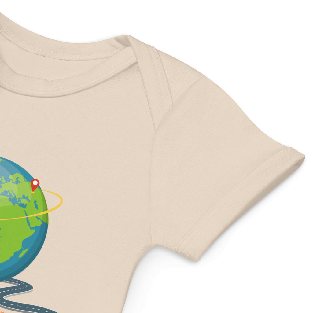 World Traveler (in Training) Organic Cotton Baby Bodysuit - Artwork by Lili