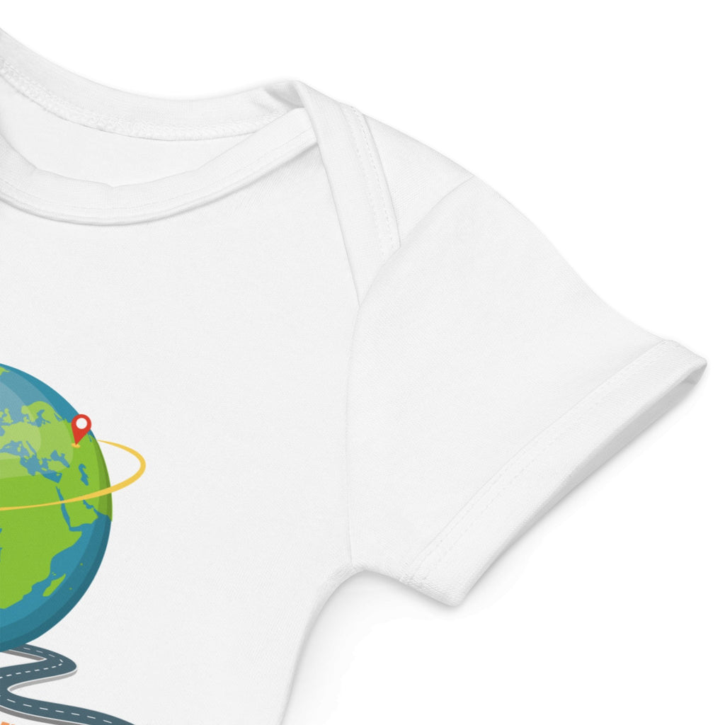 World Traveler (in Training) Organic Cotton Baby Bodysuit - Artwork by Lili
